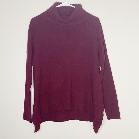 NWT Allison Joy Burgundy Textured Turtleneck Size Large - Picture 1 of 10